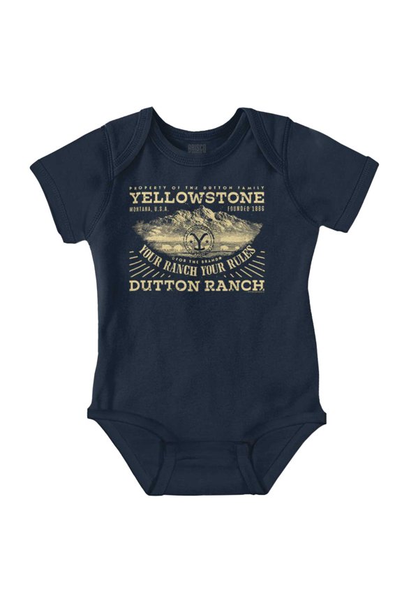 Your Ranch Your Rules Romper Boys or Girls Infant Baby Brisco Brands NB