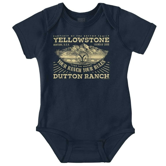 Yellowstone Your Ranch Your Rules Romper Boys or Girls Infant Baby Brisco Brands NB