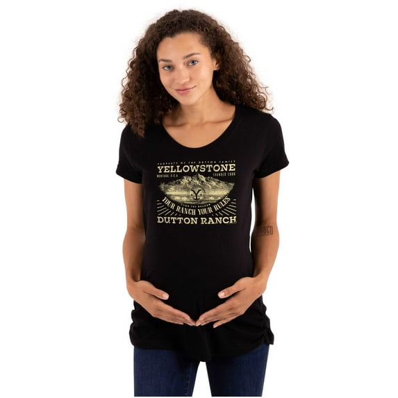 Yellowstone Your Ranch Your Rules Women's Maternity T Shirt Tee Brisco Brands S