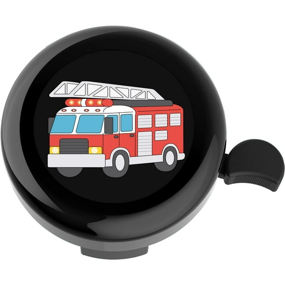 YeloYolker Kids Bike Bell, Cute Handlebar Ring Bell for Boys, Toddlers, Black Bicycle Ring Bell for Balance Bike, Tricycle, Scooter(Fire Truck)