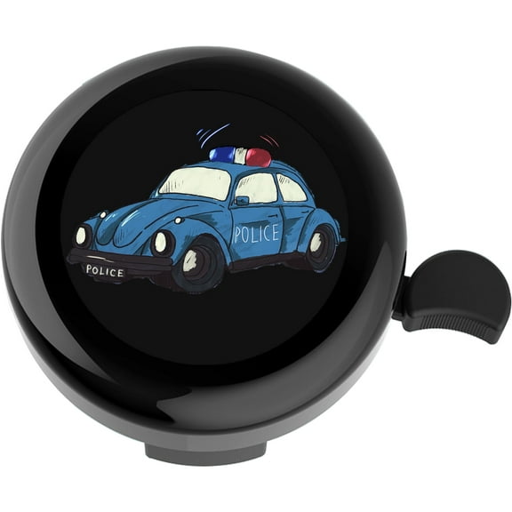 YeloYolker Kids Bike Bell, Cute Handlebar Ring Bell for Boys, Toddlers, Black Bicycle Ring Bell for Balance Bike, Tricycle, Scooter(Police Car)