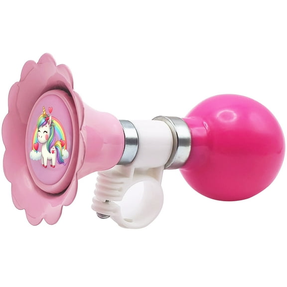YeloYolker Kids Bike Horn, Cute Bicycle Handlebar Air Horn for Girls, Toddlers Universal Bike Accessories for Tricycle, Balance Bike, Scooter(Unicorn)