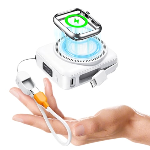 20000mAh Portable Charger Power Bank 22.5W Fast Charging,Magnetic Wireless Charger for iPhone 17/16/15/14,Portable Phone Charger for Apple Watch AirPods, 3 in 1 Battery Pack Travel Essentials(White)