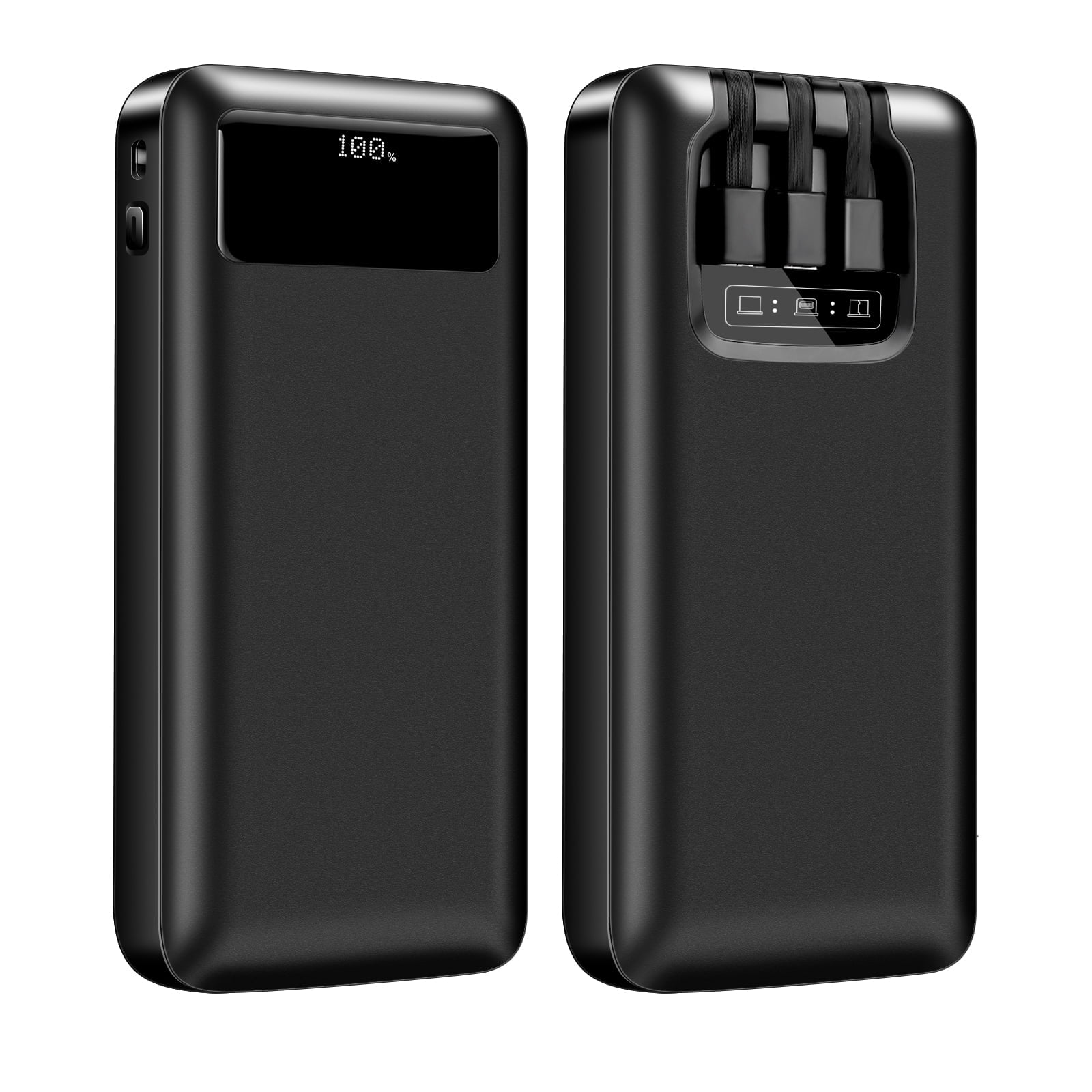 Yelomin 20000mAh Portable Charger Power Bank with Built in Cables 22.5W Fast Charging Battery Pack for iPhone,iPad,Galaxy,Android,Pixel,Tablet and More-Travel Essentials(Black)