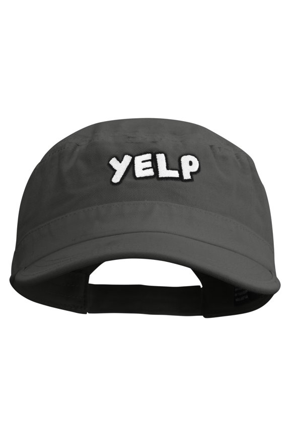 Yelp Embroidered Enzyme Regular Solid Army Caps - Grey OSFM
