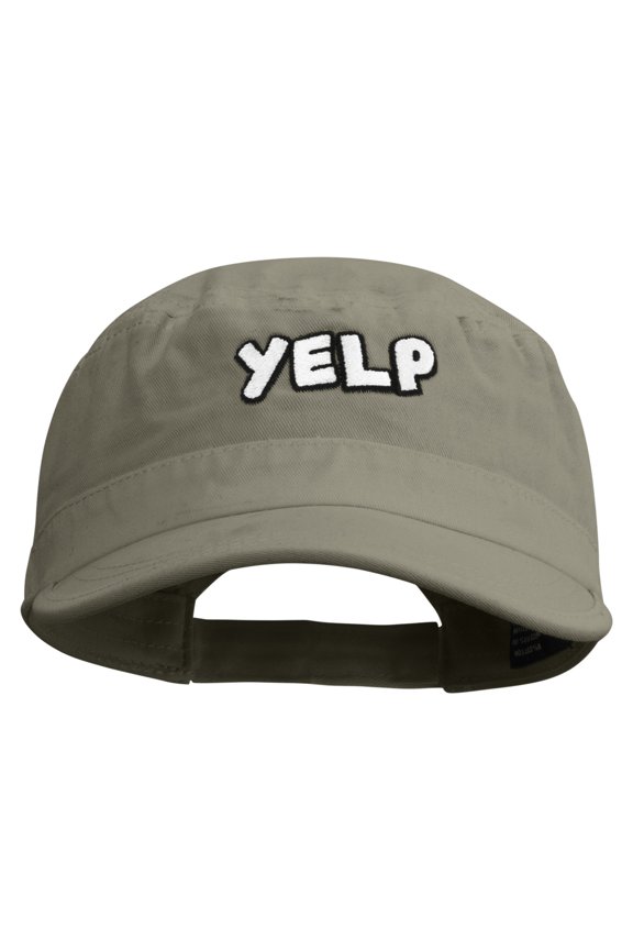 Yelp Embroidered Enzyme Regular Solid Army Caps - Khaki OSFM