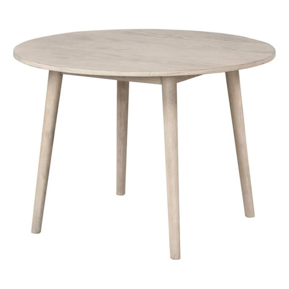 Yely Round Dining Table-Shaker-Style Legs-Natural Oak Rubberwood-42 Inch