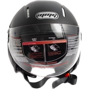 Yema Open face Motorcycle Helmet Matte Black Size Extra Large Part YEMA-627MBM
