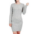 thumbnail image 1 of Yemak Women's Cable Knit Long Sleeve Heather Color Sweater Dress Blue-M-BD, 1 of 3