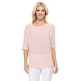 thumbnail image 1 of Yemak Women's Casual Dolman Half Sleeve Lightweight Knit Pullover Top Blush-S-BD, 1 of 4