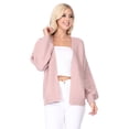thumbnail image 1 of Yemak Women's Chunky Knit Long Bell Sleeve Open Sweater Cardigan MK8235-MAV-M-BD, 1 of 5
