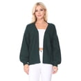 thumbnail image 1 of Yemak Women's Chunky Knit Long Bell Sleeve Open Sweater Cardigan MK8235-PCK-L-BD, 1 of 5