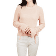 thumbnail image 1 of Yemak Women's Long Bell Sleeve with Bow Ties Waffle Knit Sweater Pullover MK8214-BLS-L-BD, 1 of 4