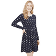 thumbnail image 1 of Yemak Women's Long Sleeve Baby Doll Polka Dot Patterned Sweater Dress Navy/Ivory-M-BD, 1 of 4