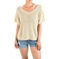 thumbnail image 1 of Yemak Women's Open Back with Lace Half Sleeve Loose Fit Knit Pullover MK3626-SND-M-BD, 1 of 5