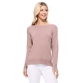 thumbnail image 1 of Yemak Women's Silky Soft Long Sleeve Boat Neck Soft Knit Sweater Top MK8140-MAV-S-BD, 1 of 4