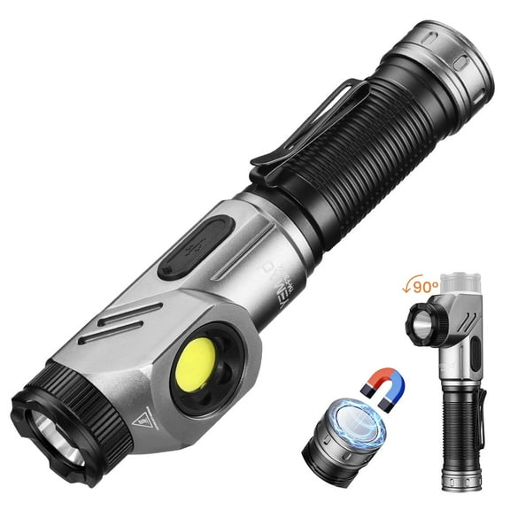 Yemao Flashlight Rechargeable Led Flashlights High Lumens 1600 Lumen Battery Powered, Super Bright Tactical Multifunctional Waterproof Powerful Handheld Flash Light