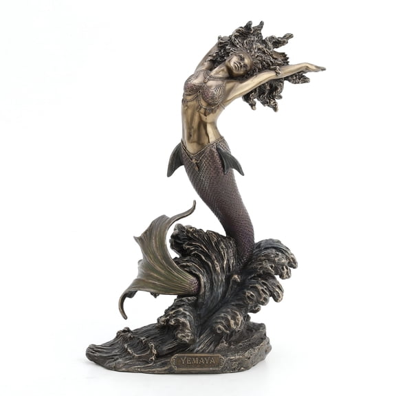Yemaya - Mother of All and Goddess of The Ocean Figurine, Bronze Color