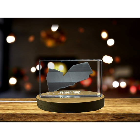 Yemen 3D Engraved Crystal 3D Engraved Crystal Keepsake/Gift/Decor/Collectible/Souvenir