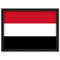 Yemen National Flag Patriotic Vexillology World Flags Country Region Poster Artwork Framed Wall Art Print A4