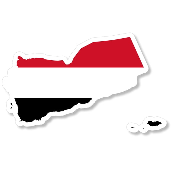 Yemen World Country Flag Map Vinyl Sticker Decal 4" Inches