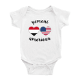 thumbnail image 1 of Yemeni American Flag Two Hearts Baby Bodysuit Newborn Clothes Outfits (White, 6-12 Months), 1 of 5