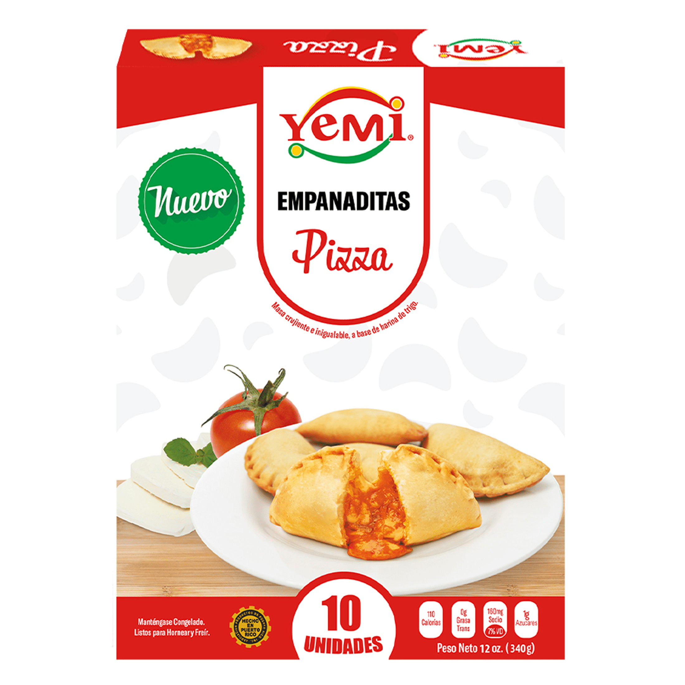 YEMI, Empanaditas de Pizza , 12 oz, 10 Count, Frozen, Cardboard Box