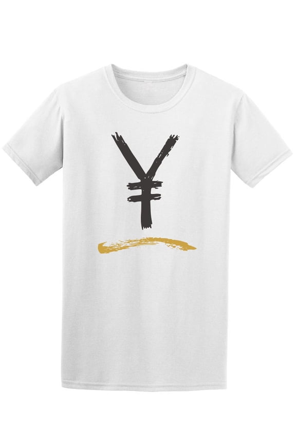Yen Sign Icon Brush Lettering T-Shirt Men -Image by Shutterstock, Male Small