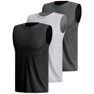 YeneSen Men’s Quick Dry Tank Tops, 3/5 Pack Sleeveless Workout Shirts, Breathable Athletic Muscle Shirts for Gym, Running & Training