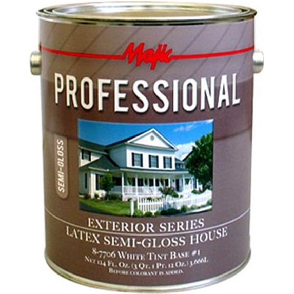 Yenkin-Majestic 8-7707-1 1 gal Exterior Latex Flat House Paint, Midtone Tint Base No.2 Semigloss