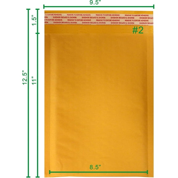 Yens 100pcs#2 Kraft Bubble Padded Envelopes Mailers 8.5 X 12 (Inner 8.5X11)