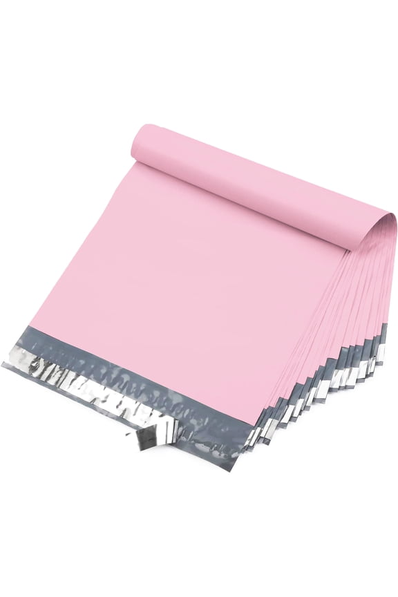 10X13 M4 WHITE POLY MAILERS SHIPPING ENVELOPES PLASTIC BAGS 100pcs-Light Pink