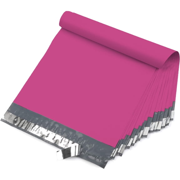 Yens 12X15.5 M5-100pcs POLY MAILERS SHIPPING ENVELOPES PLASTIC BAGS-Hot Pink