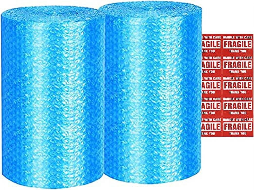 Yens Bubble Cushioning Rolls Packing Materials, 3/16" AIR Bubble,72 FT, 12 inch width Perforated every 12" 20 Bonus Fragile Stickers (72 ft, Blue)