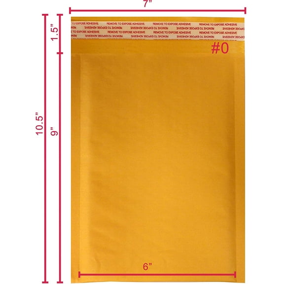 Yens Kraft Bubble Mailers, #0 (6 in. x 9 in.) Shipping Mailer 10-Count