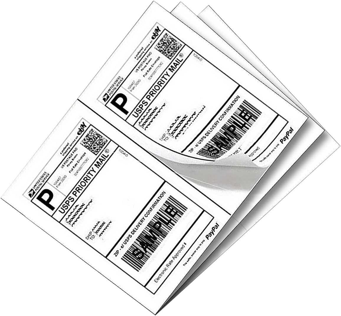 Yens Label 200 Half Sheet Shipping Labels for Laser/InkJet 5-1/2" x 8-1/2" (Same size as Avery 5126)