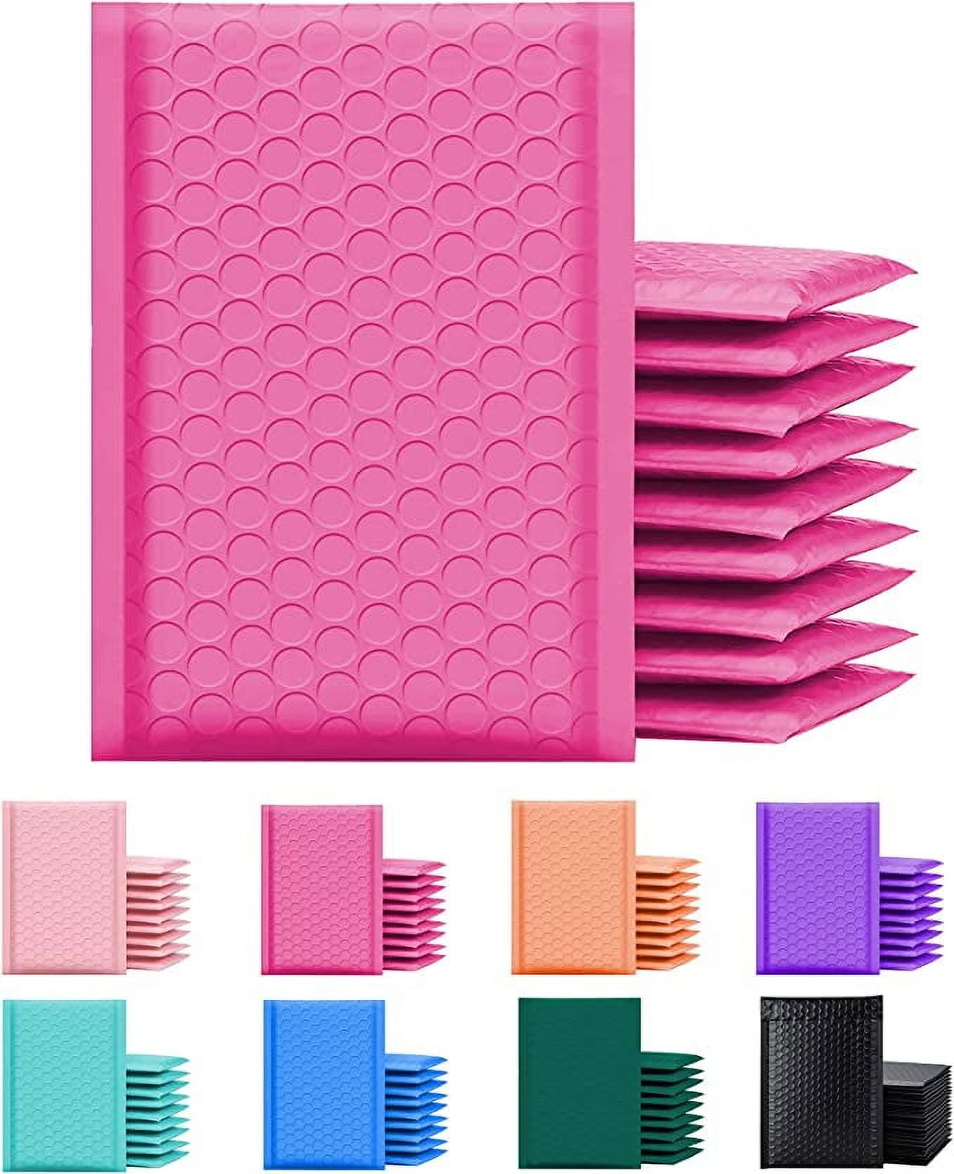 Yens Poly Bubble Mailer, Cushioning Padded Envelopes for Shipping, Mailing, Packaging,PM#000-500pcs (4X7 in)-Hot Pink