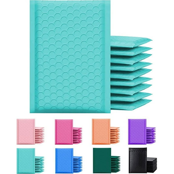 Yens Poly Bubble Mailer, Cushioning Padded Envelopes for Shipping, Mailing, Packaging,PM#000-500pcs (4X7 in)-Teal