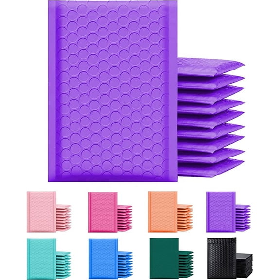 Yens Poly Bubble Mailer, Cushioning Padded Envelopes for Shipping, Mailing, Packaging,PM#5-200pcs (10.5x15 in)-Purple
