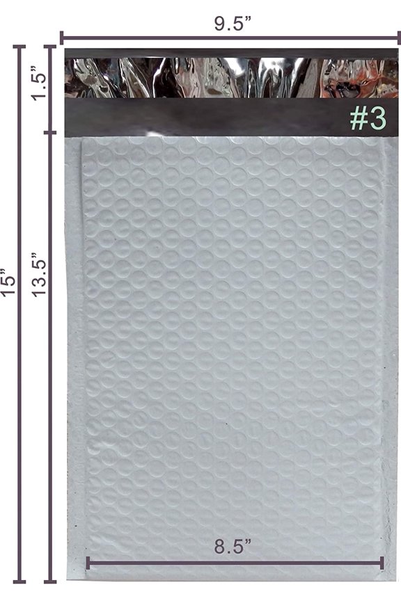 100 #3 Poly Bubble Padded Envelopes Mailers 8.5" X 14.5"