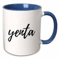 thumbnail image 1 of 3drose, Yenta. Fun, Black Cursive Lettering on a White Background., 11oz Two-tone Blue Mug, 1 of 6