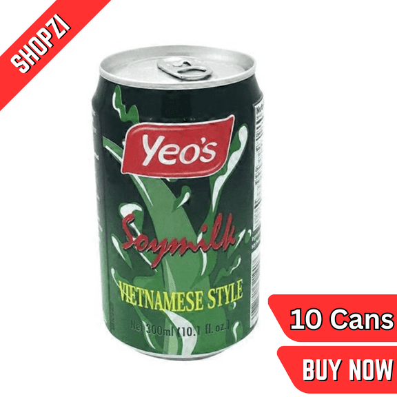 Yeo's Soymilk Vietnamese Style  10.1 fl oz Cans, 10 Pack, Vietnamese Style Plant-Based Soymilk, Ready-to-Drink Dairy-Free Beverage