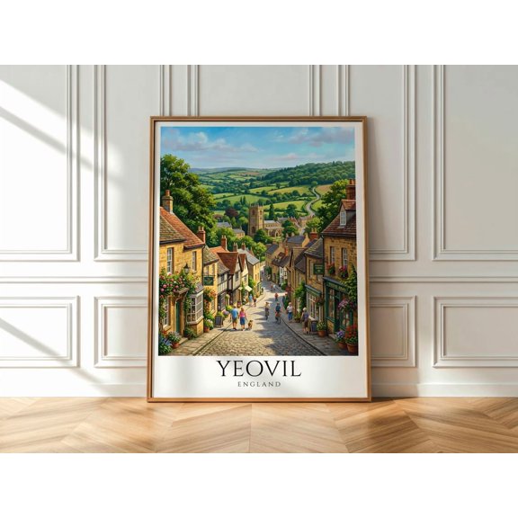 Yeovil Somerset Wall Art, England Countryside Poster, British Village Print, Rustic Travel Decor, Scenic Rural Artwork, Poster Only
