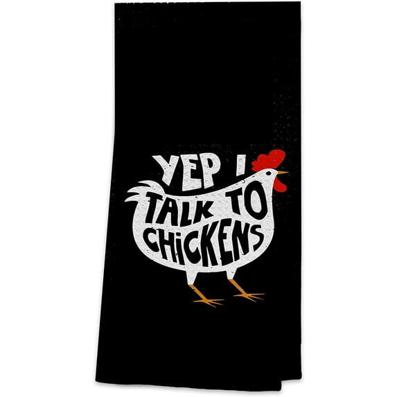 Yep I Talk to Chickens Highly Absorbent Kitchen Towels Dish Towels Dish Cloth,Funny Chicken Hand Towels Tea Towel for Bathroom Kitchen Decor,Chicken Lovers Farm Women Girls Gifts