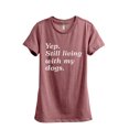 thumbnail image 1 of Yep Still Living With My Dogs Women's Fashion Relaxed T-Shirt Tee Heather Rouge Large, 1 of 3