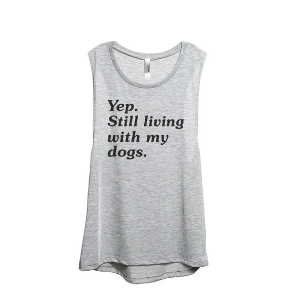 Yep Still Living With My Dogs Women's Fashion Sleeveless Muscle Workout Yoga Tank Top Sport Grey Large