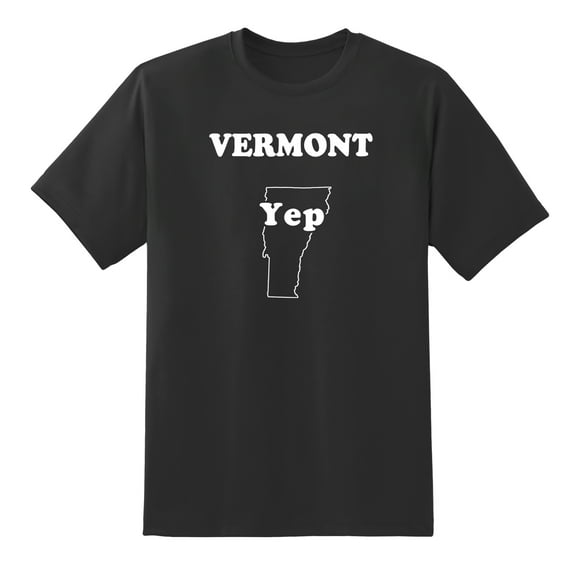 Yep - Vermont State Motto Funny Tees Mens Graphic T Shirts Black,XXL