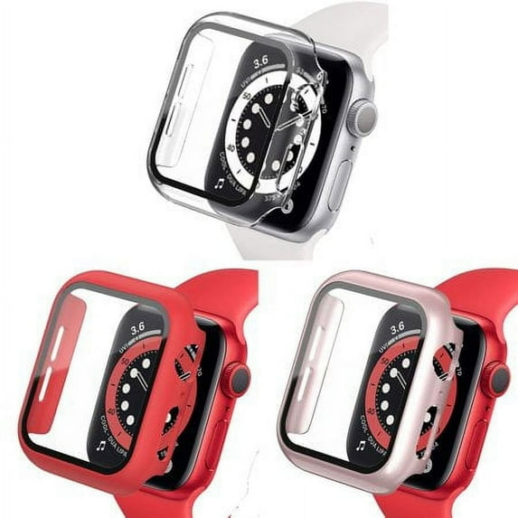 Yepband 1Pack 3pack Hard Watch Case for Apple Watch iWatch series 9 8 7 SE 6 5 4 3 2 1 Hard PC Tempered Glass Shockproof Full Protective Bumper Case Face Cover for iWatch 44mm 45mm 40mm 42mm 38mm 41mm