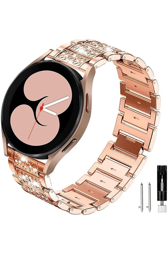 20mm 22mm Bling Stainless Steel Bands for Galaxy Watch 5 4 40mm 44mm /Watch 5 Pro 45mm/Galaxy Watch 4 Classic 42mm 46mm/Samsung Galaxy Watch Active 2 3/Galaxy Watch 3 45mm 46mm Gear S3 S4 46mm