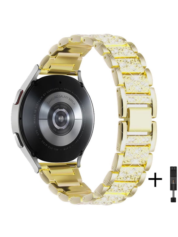 20mm 22mm Bling Stainless Steel Bands for Galaxy Watch 5 4 40mm 44mm /Watch 5 Pro 45mm/Galaxy Watch 4 Classic 42mm 46mm/Samsung Galaxy Watch Active 2 3/Galaxy Watch 3 45mm 46mm Gear S3 S4 46mm